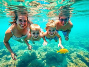 Wisatawan menikmati paket snorkeling Gili Ketapang dengan alat lengkap